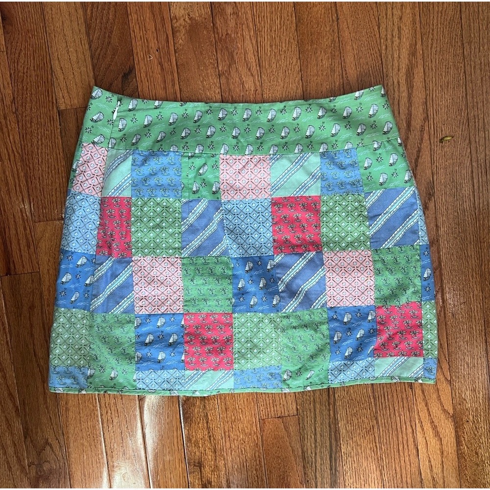 Vineyard Vines Green Patchwork Wrap Multicolor Go… - image 6